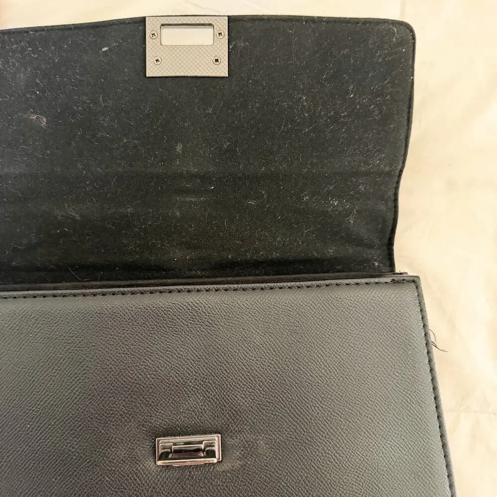 Badgley Mischka Black Studded Top Handle Satchel Chain Detail Bag